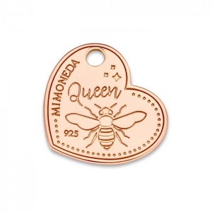 QUEEN BEE 925 STERLING SILVER ROSEGOLD PLATED 15MM