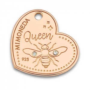 QUEEN BEE 925 STERLING SILVER ROSEGOLD PLATED 20MM