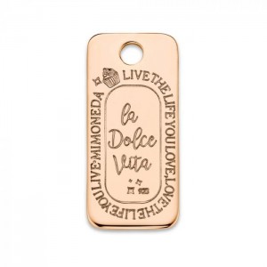 DOLCE VITA SQUARE 925 STERLING SILVER ROSEGOLD PLATED 20MM