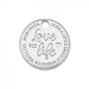 LOVE LIFE ROUND 925 STERLING SILVER 15MM