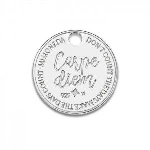 CARPE DIEM ROUND 925 STERLING SILVER 15MM