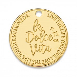 DOLCE VITA ROUND 925 STERLING SILVER GOLD PLATED