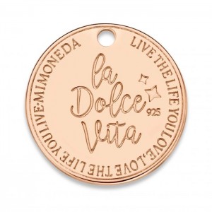 DOLCE VITA ROUND 925 STERLING SILVER ROSEGOLD PLATED 20MM
