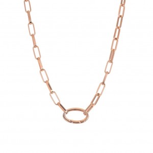 Square chain ketting rosé 