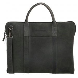 Laptoptas Hide & Stitches zwart leder